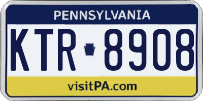 PA license plate KTR8908