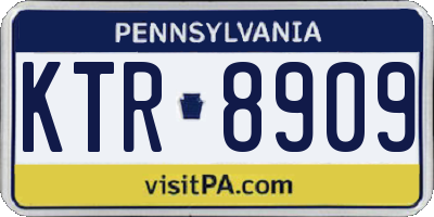 PA license plate KTR8909