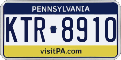 PA license plate KTR8910