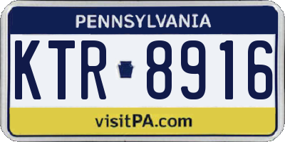 PA license plate KTR8916