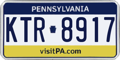 PA license plate KTR8917