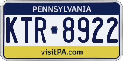 PA license plate KTR8922