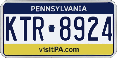 PA license plate KTR8924