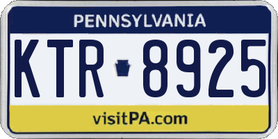 PA license plate KTR8925