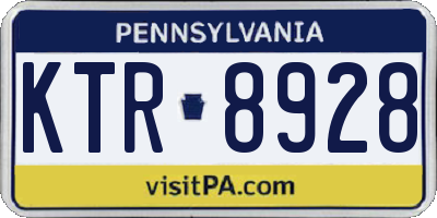 PA license plate KTR8928
