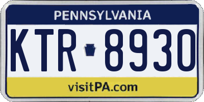 PA license plate KTR8930
