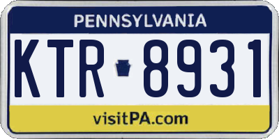 PA license plate KTR8931