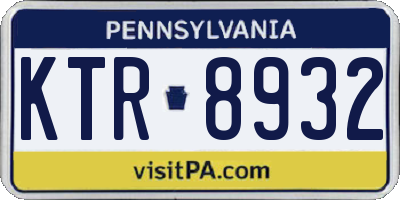 PA license plate KTR8932