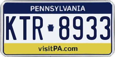 PA license plate KTR8933