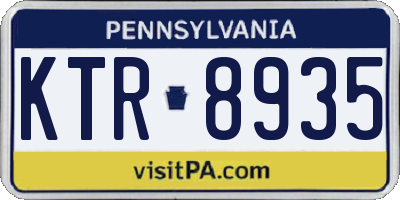PA license plate KTR8935