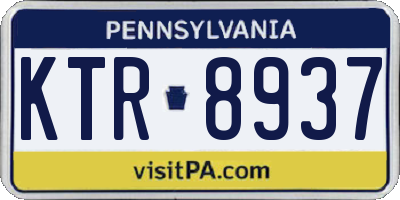 PA license plate KTR8937