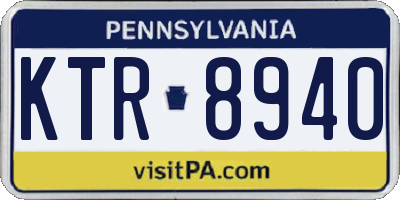 PA license plate KTR8940