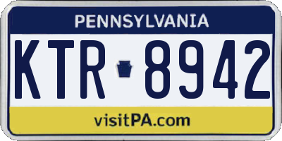 PA license plate KTR8942