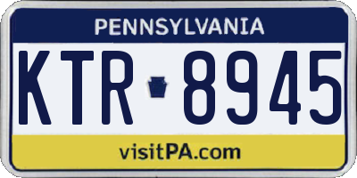 PA license plate KTR8945