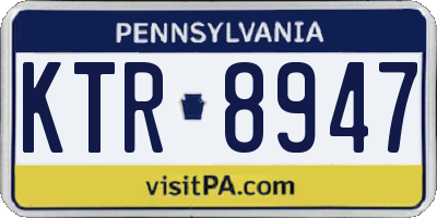 PA license plate KTR8947
