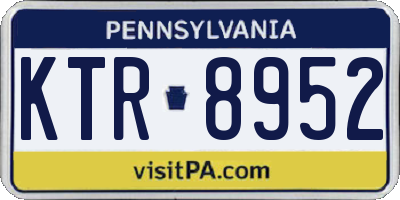 PA license plate KTR8952