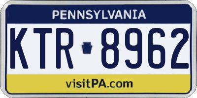 PA license plate KTR8962