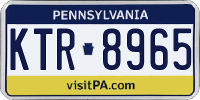 PA license plate KTR8965