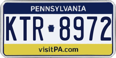 PA license plate KTR8972