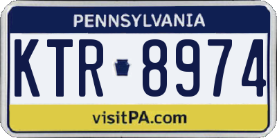 PA license plate KTR8974