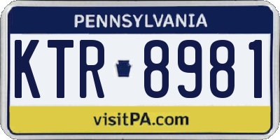 PA license plate KTR8981