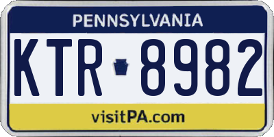 PA license plate KTR8982