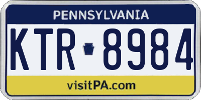 PA license plate KTR8984