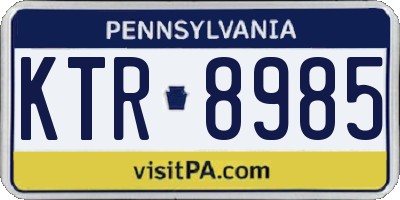PA license plate KTR8985