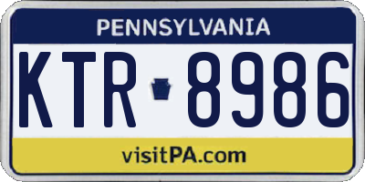 PA license plate KTR8986