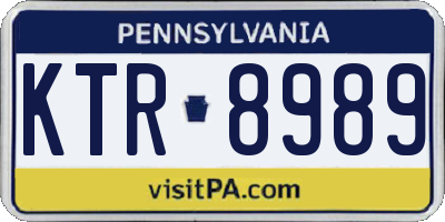 PA license plate KTR8989