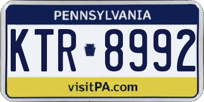 PA license plate KTR8992