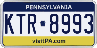 PA license plate KTR8993