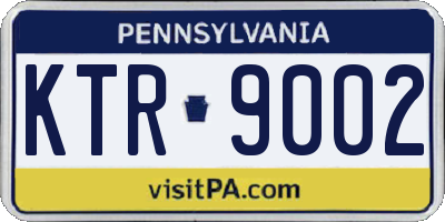 PA license plate KTR9002