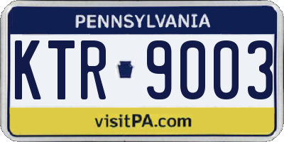 PA license plate KTR9003