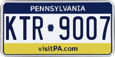 PA license plate KTR9007