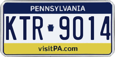 PA license plate KTR9014