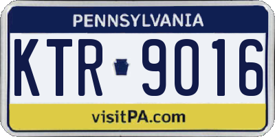 PA license plate KTR9016