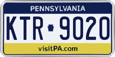 PA license plate KTR9020