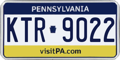 PA license plate KTR9022