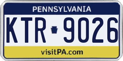 PA license plate KTR9026