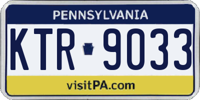 PA license plate KTR9033