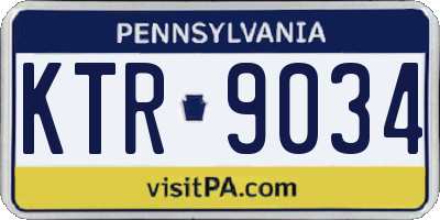 PA license plate KTR9034