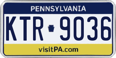 PA license plate KTR9036