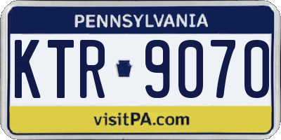 PA license plate KTR9070