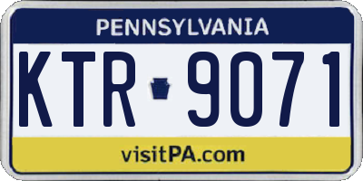 PA license plate KTR9071