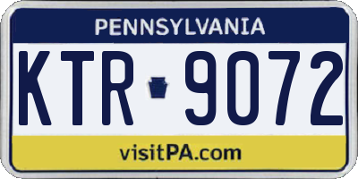 PA license plate KTR9072