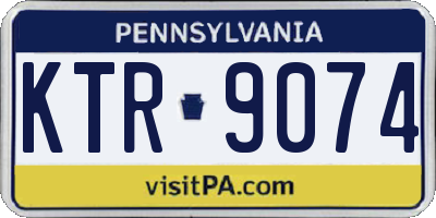 PA license plate KTR9074