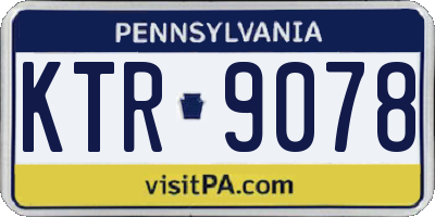 PA license plate KTR9078