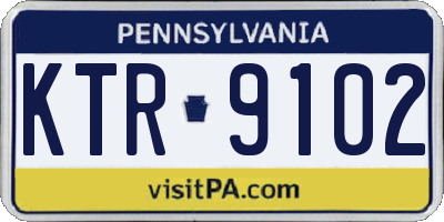 PA license plate KTR9102
