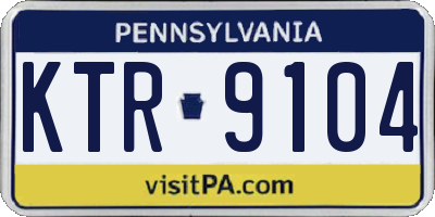 PA license plate KTR9104